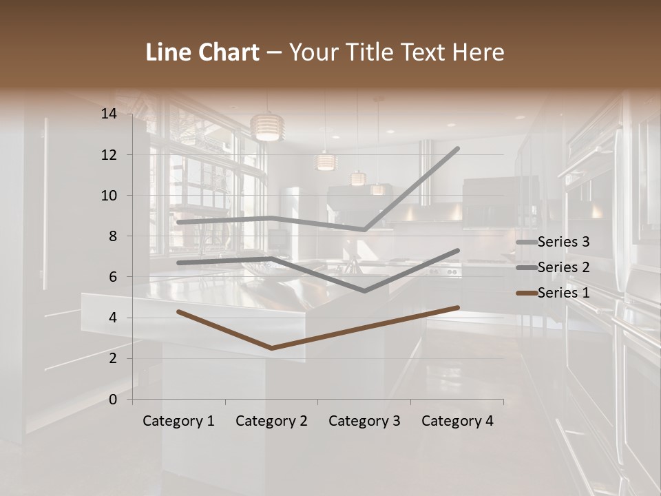 A Modern Kitchen With Stainless Steel Appliances And A Large Window PowerPoint Template