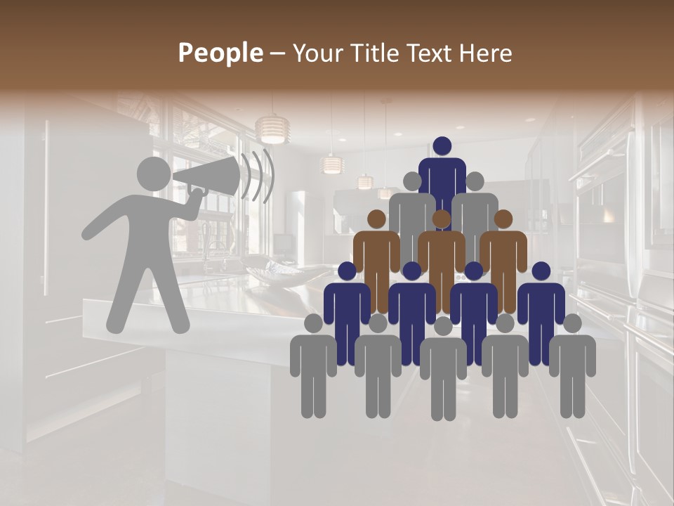 A Modern Kitchen With Stainless Steel Appliances And A Large Window PowerPoint Template