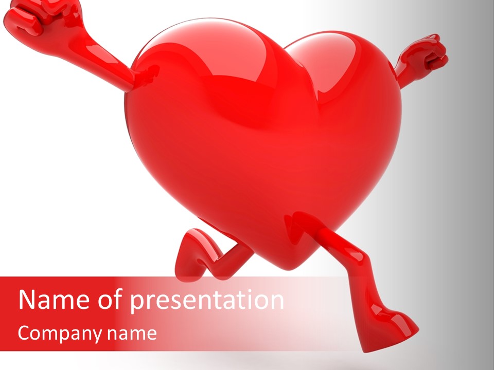 White Joy Heart PowerPoint Template