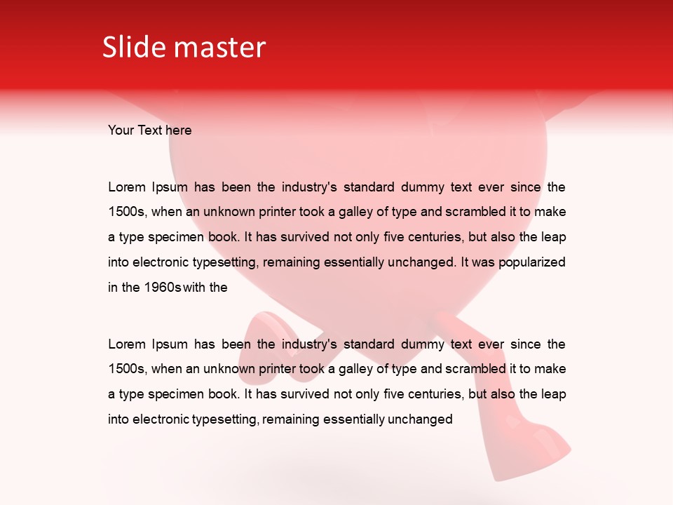 White Joy Heart PowerPoint Template