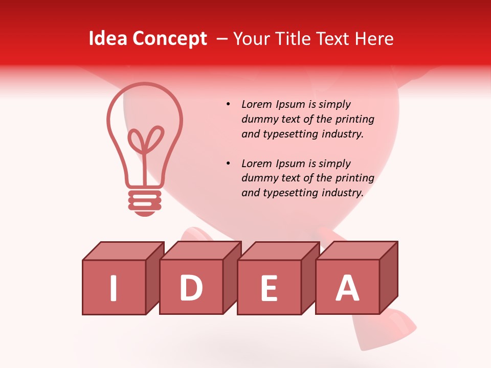 White Joy Heart PowerPoint Template