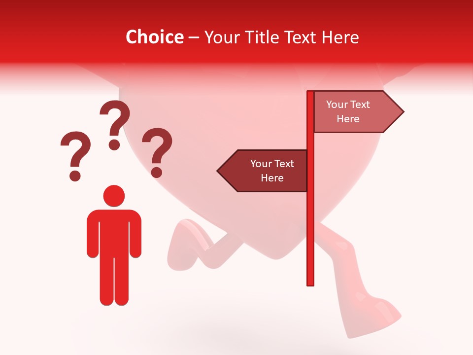 White Joy Heart PowerPoint Template