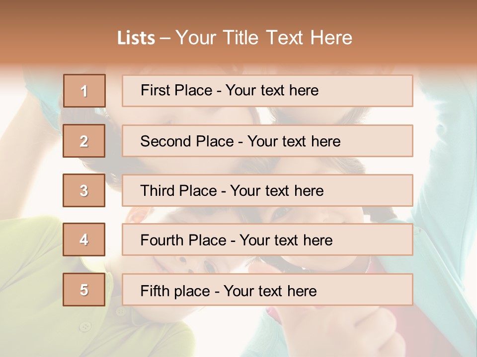 A Group Of Young Children Giving Thumbs Up PowerPoint Template
