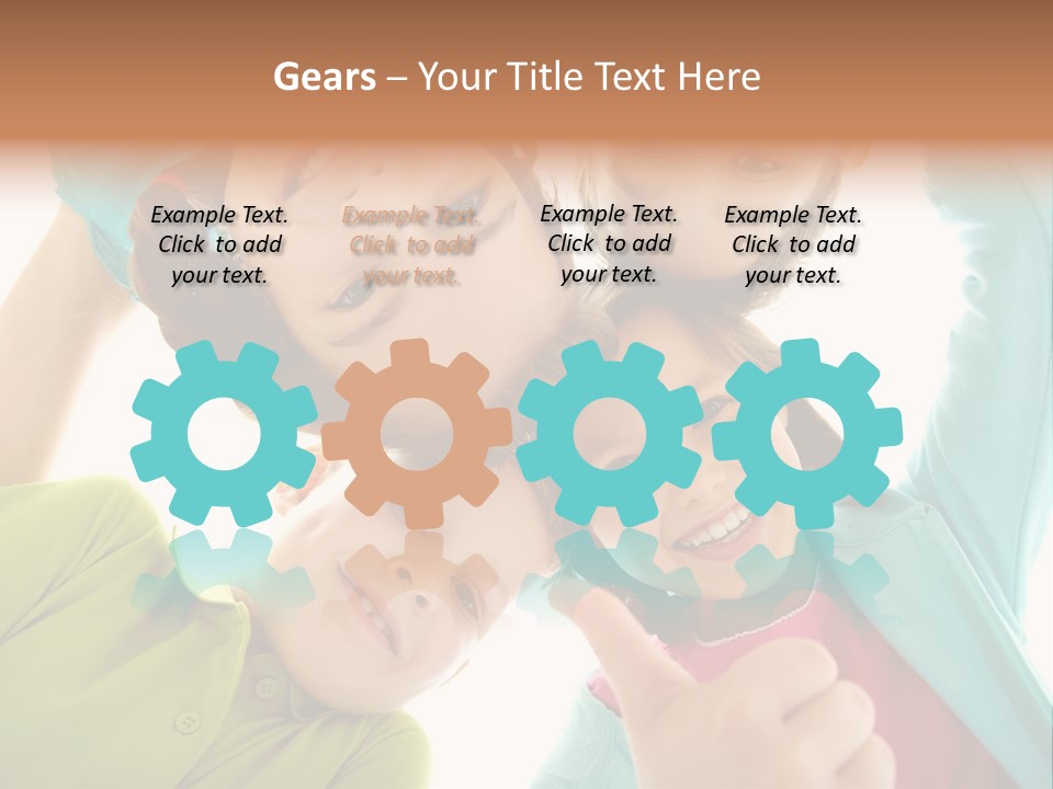 A Group Of Young Children Giving Thumbs Up PowerPoint Template