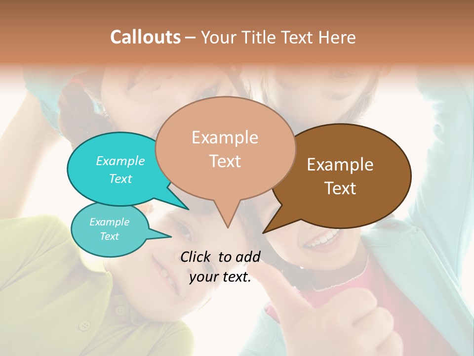 A Group Of Young Children Giving Thumbs Up PowerPoint Template