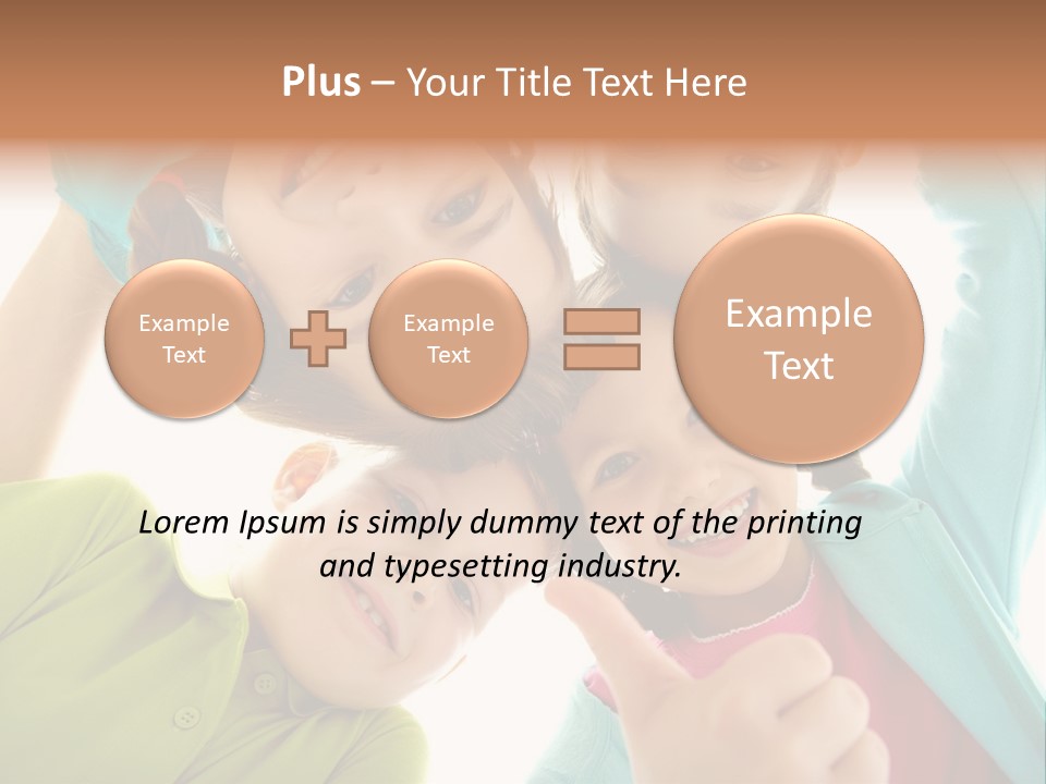 A Group Of Young Children Giving Thumbs Up PowerPoint Template