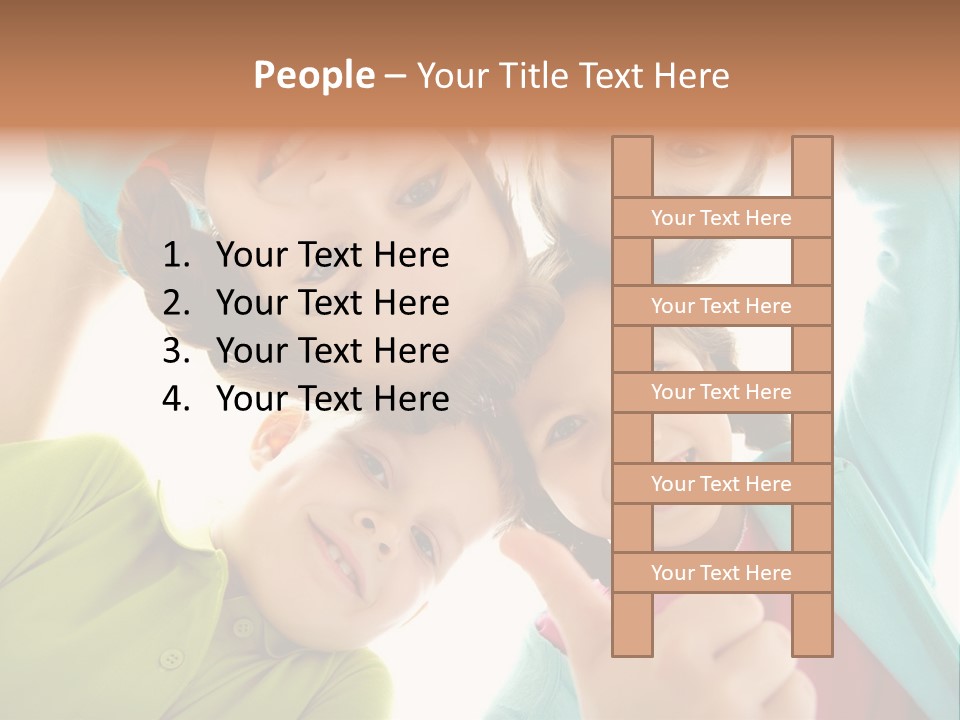 A Group Of Young Children Giving Thumbs Up PowerPoint Template