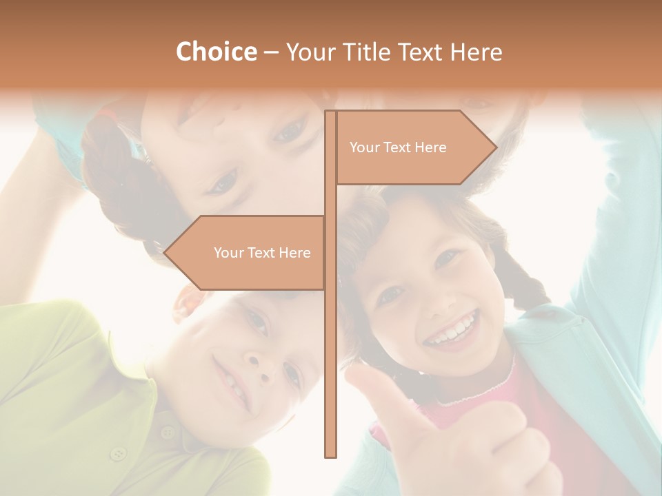 A Group Of Young Children Giving Thumbs Up PowerPoint Template