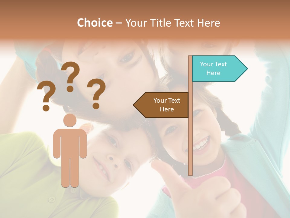 A Group Of Young Children Giving Thumbs Up PowerPoint Template