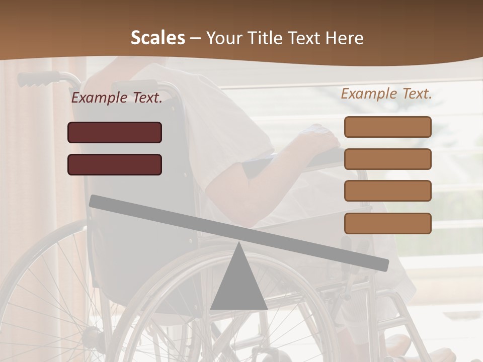 A Woman In A Wheelchair Looking Out A Window PowerPoint Template