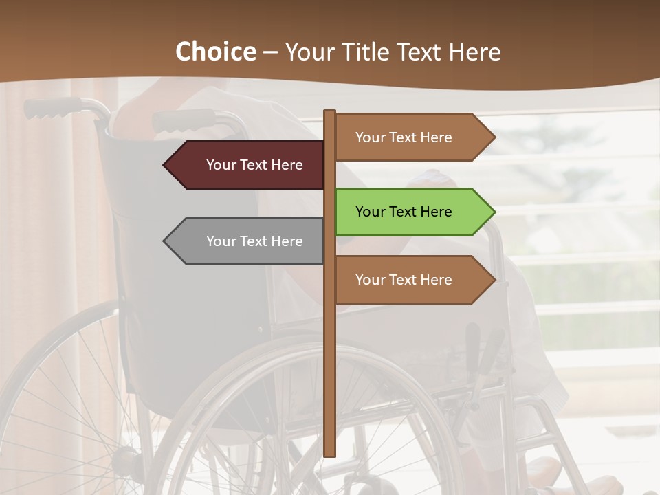 A Woman In A Wheelchair Looking Out A Window PowerPoint Template
