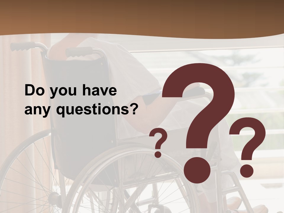 A Woman In A Wheelchair Looking Out A Window PowerPoint Template