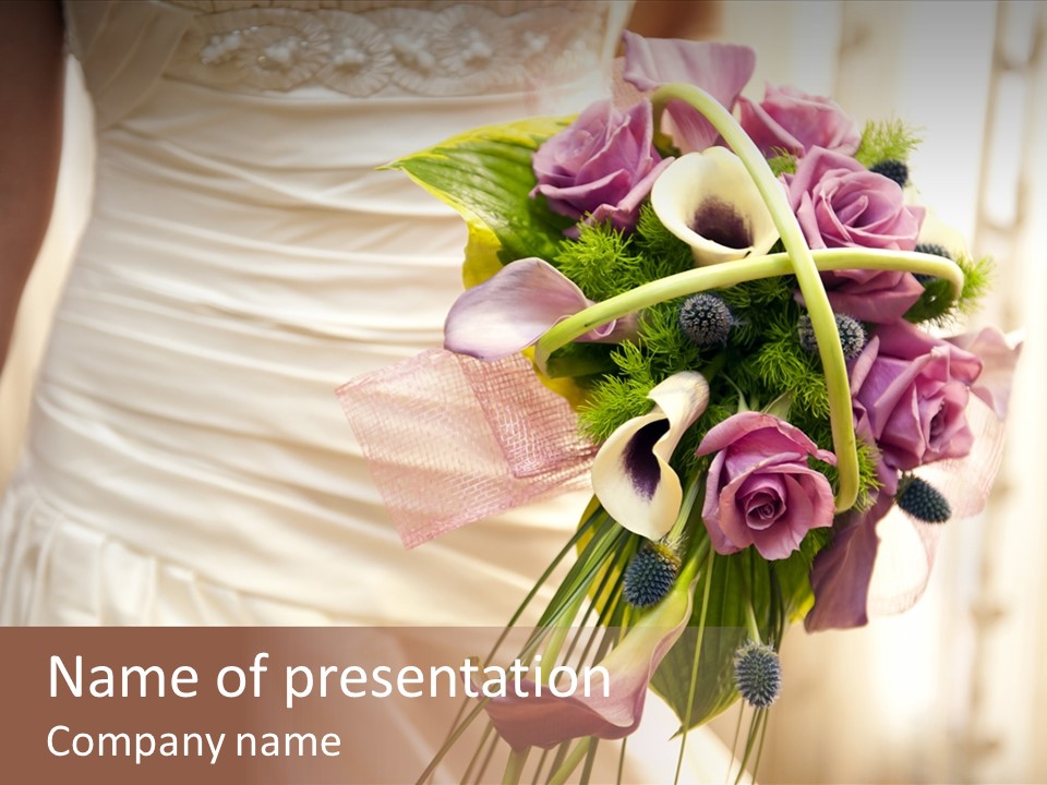 Conceptual Bride Purple PowerPoint Template