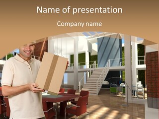 Male Delivery Studio PowerPoint Template