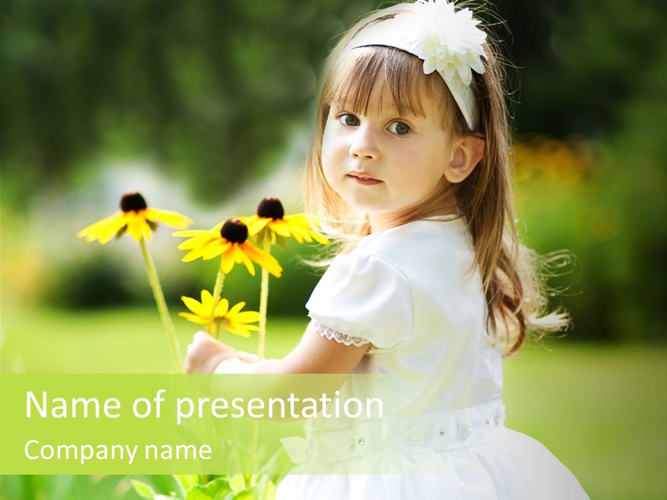 Care Grass Baby PowerPoint Template