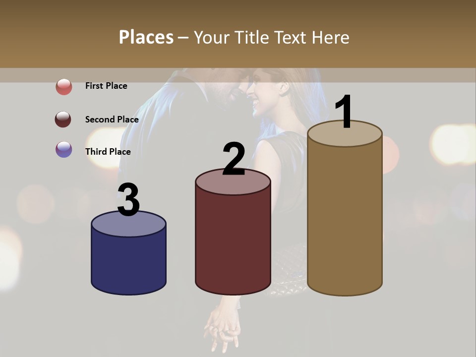 Hug Cheerful Woman PowerPoint Template