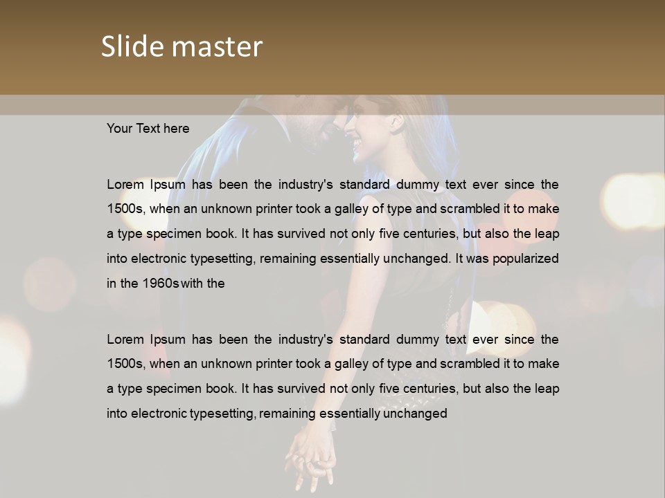 Hug Cheerful Woman PowerPoint Template