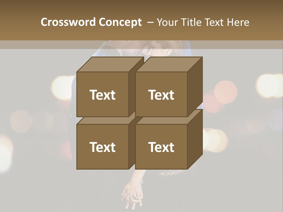 Hug Cheerful Woman PowerPoint Template