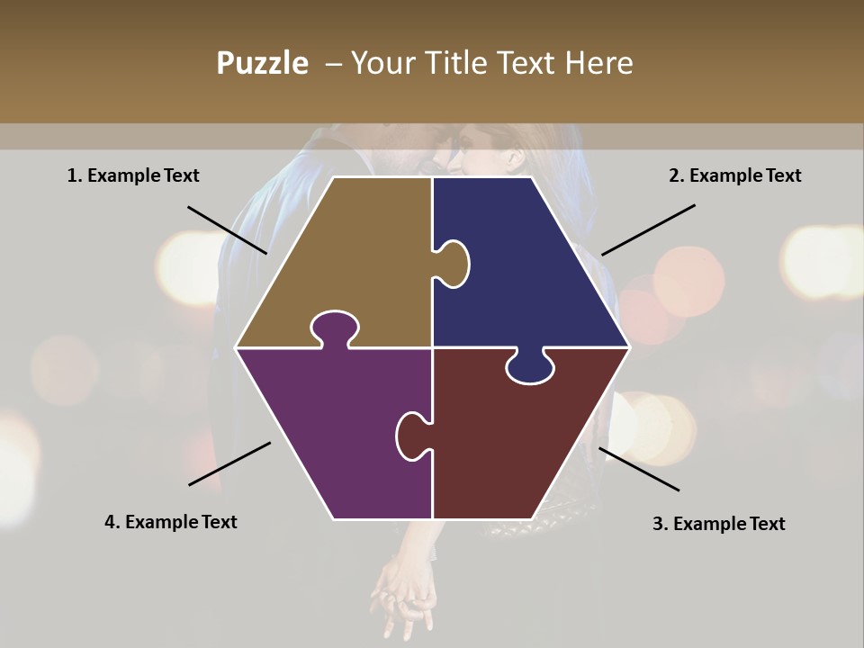 Hug Cheerful Woman PowerPoint Template