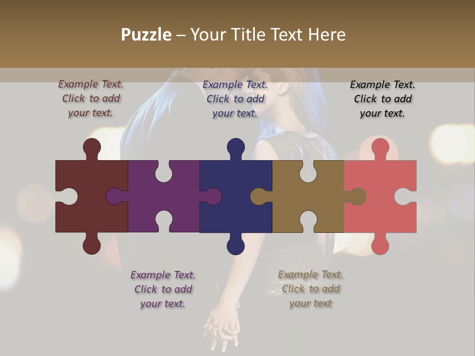 Hug Cheerful Woman PowerPoint Template