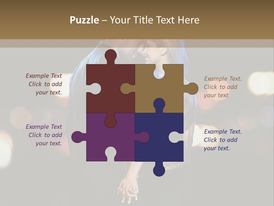 Hug Cheerful Woman PowerPoint Template