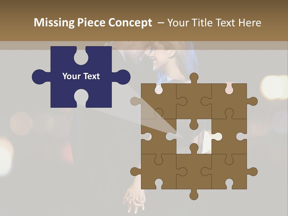 Hug Cheerful Woman PowerPoint Template