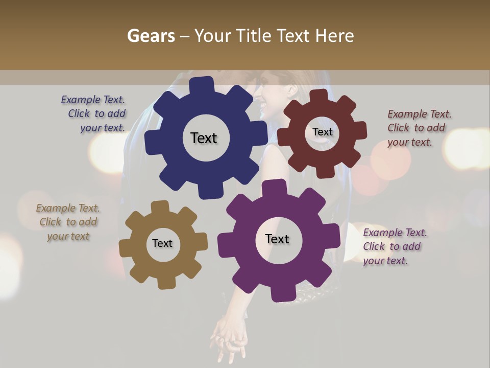 Hug Cheerful Woman PowerPoint Template