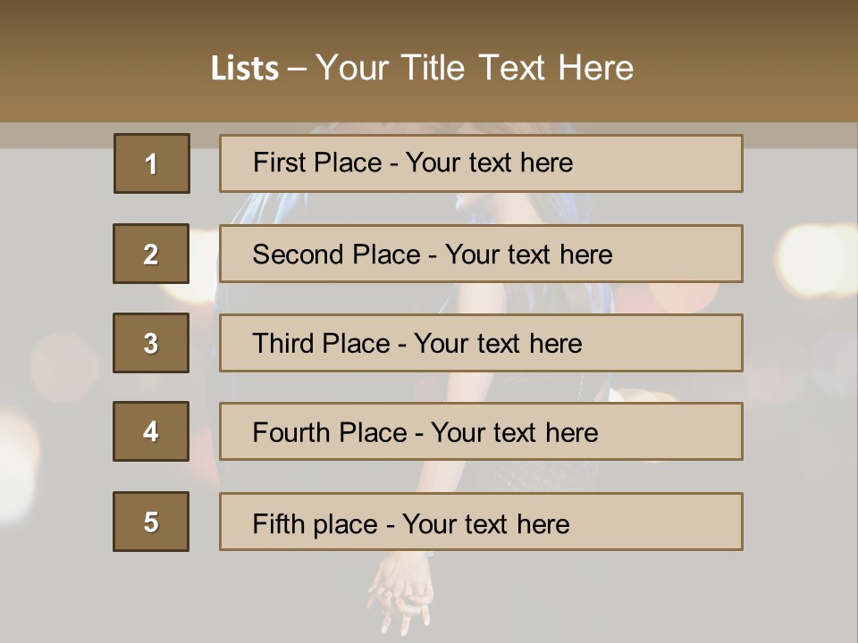 Hug Cheerful Woman PowerPoint Template