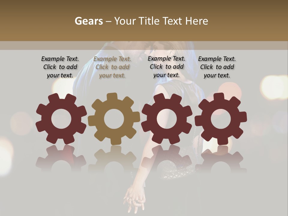 Hug Cheerful Woman PowerPoint Template