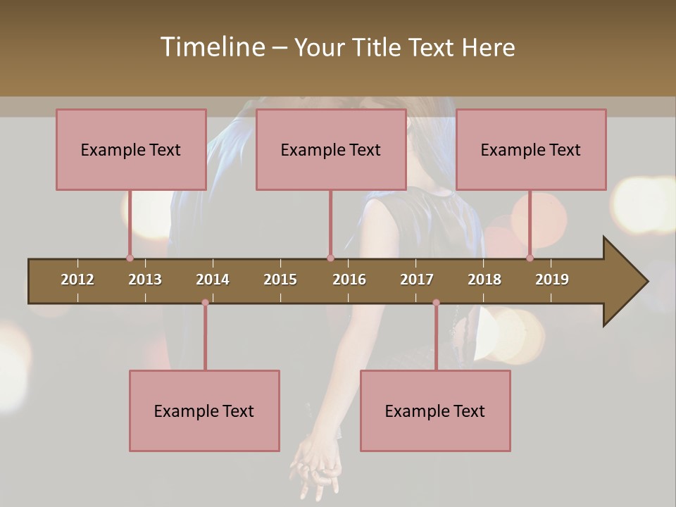 Hug Cheerful Woman PowerPoint Template