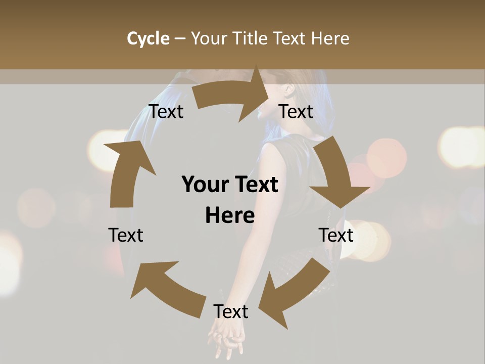 Hug Cheerful Woman PowerPoint Template