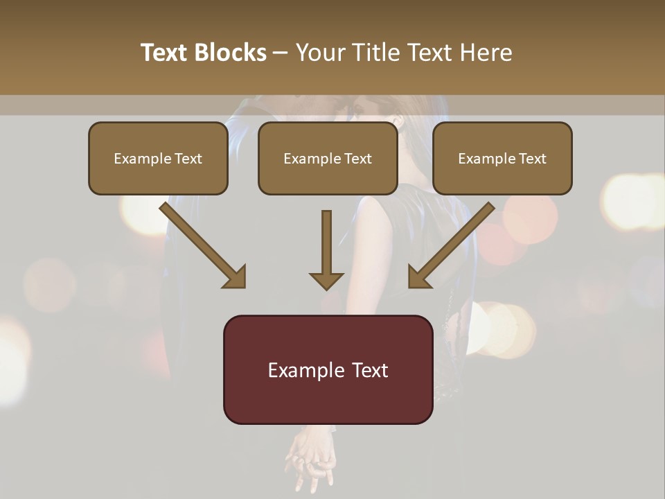 Hug Cheerful Woman PowerPoint Template