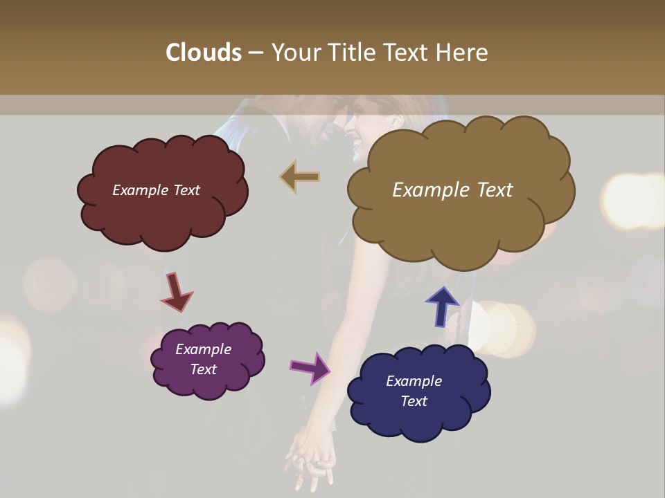 Hug Cheerful Woman PowerPoint Template