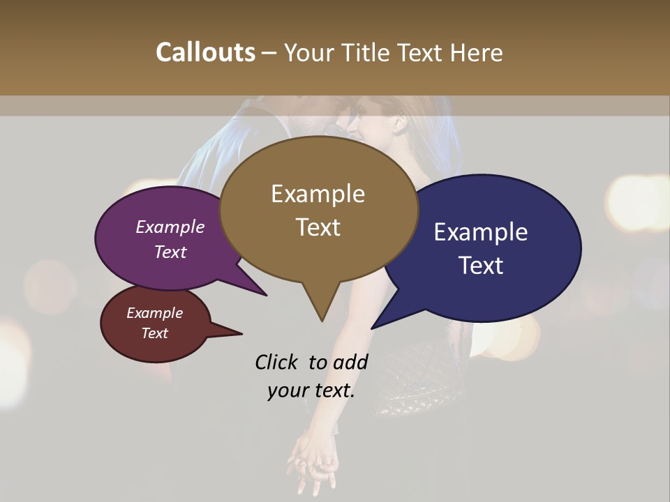 Hug Cheerful Woman PowerPoint Template