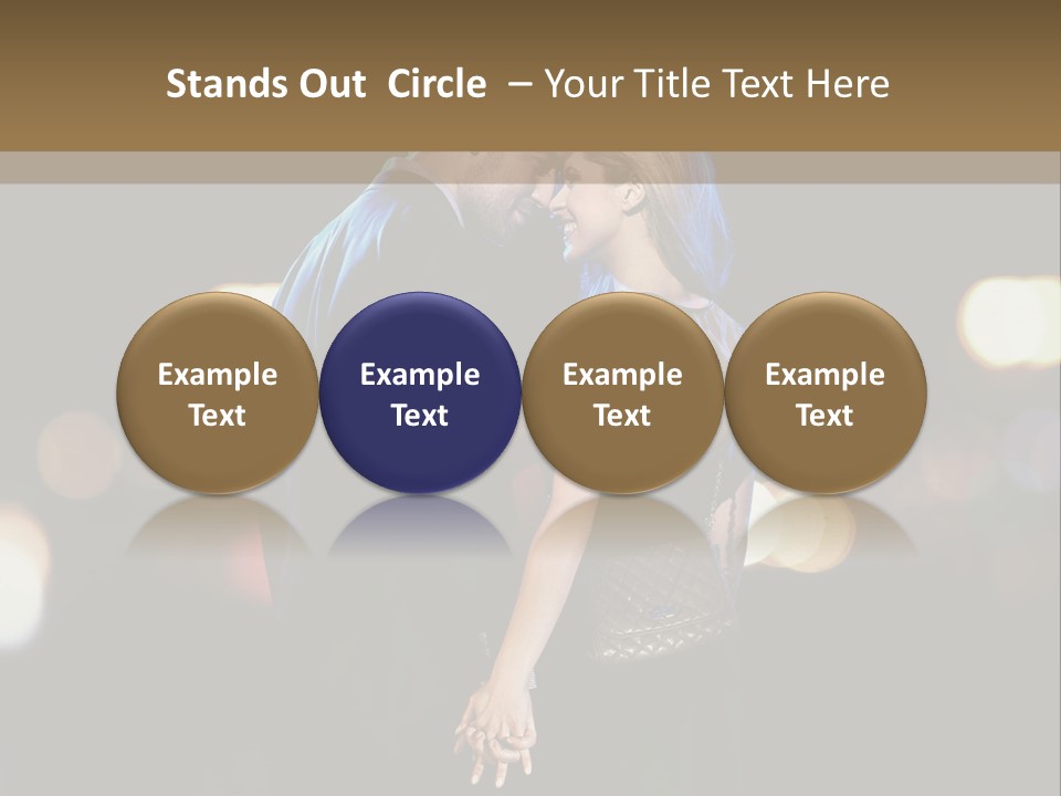 Hug Cheerful Woman PowerPoint Template