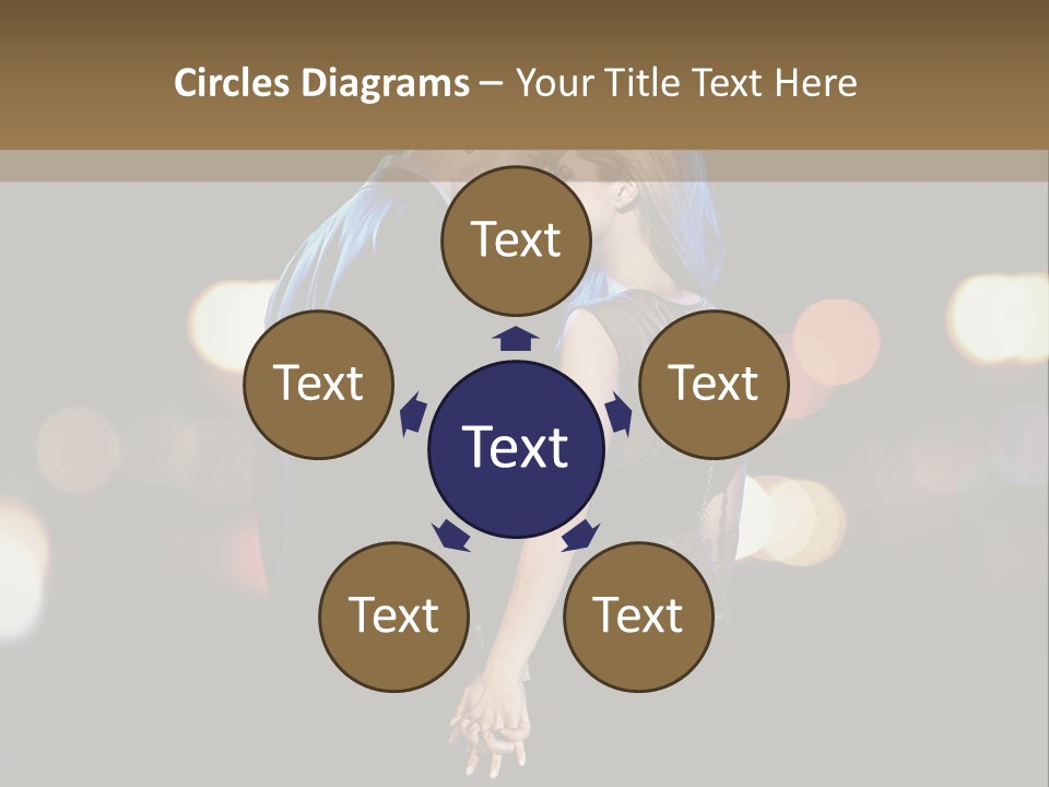 Hug Cheerful Woman PowerPoint Template