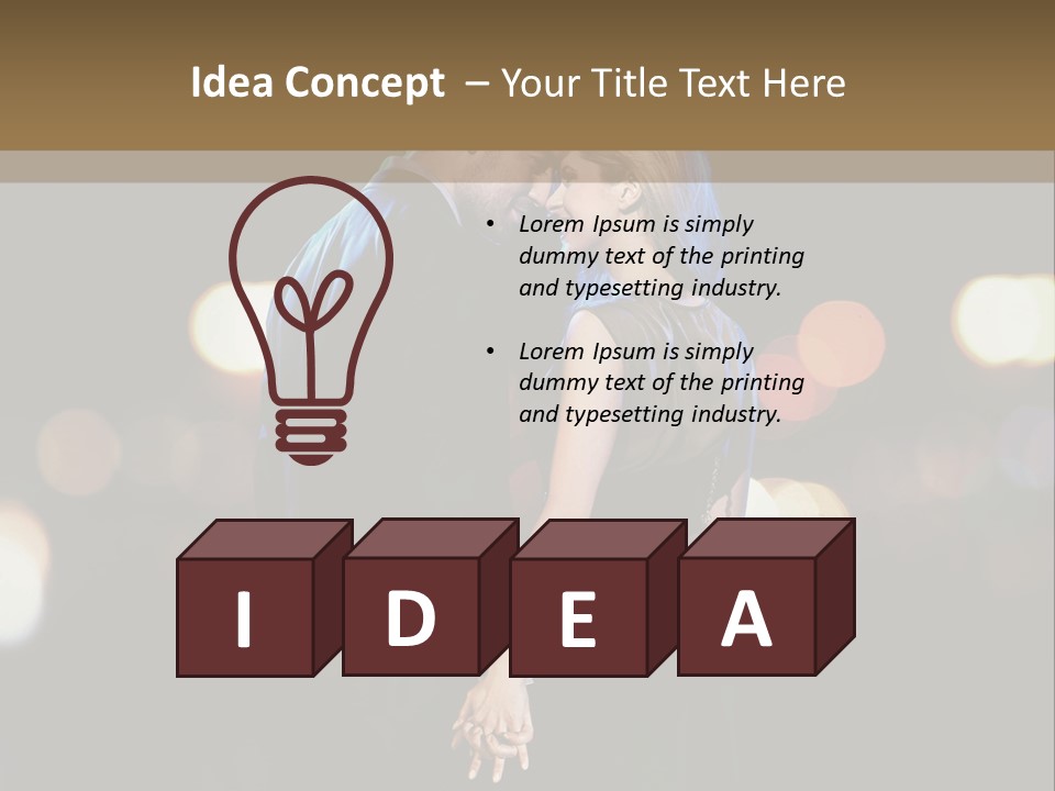 Hug Cheerful Woman PowerPoint Template