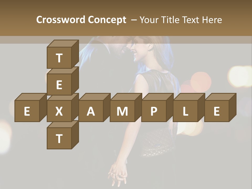 Hug Cheerful Woman PowerPoint Template