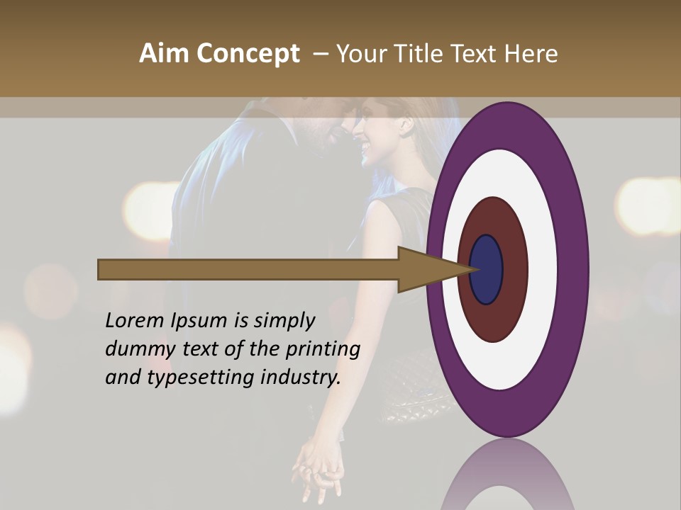 Hug Cheerful Woman PowerPoint Template