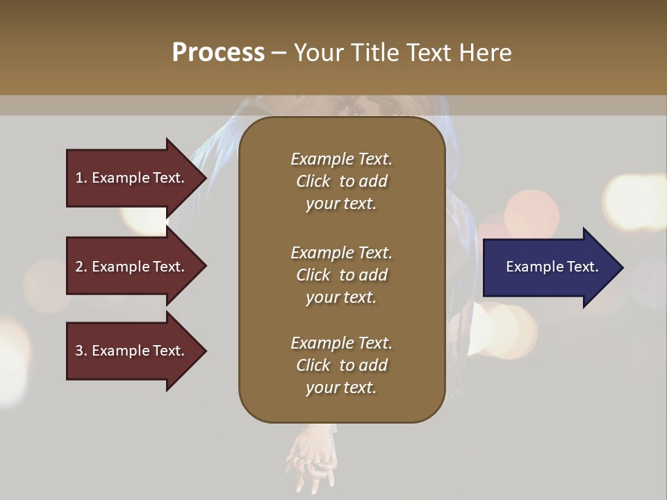 Hug Cheerful Woman PowerPoint Template