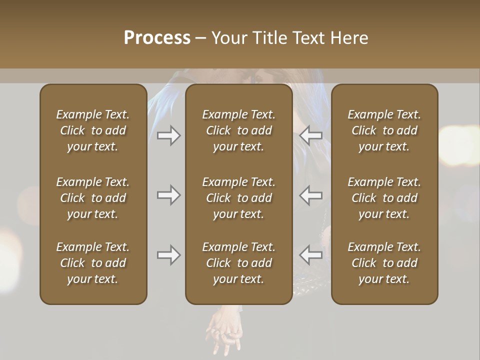 Hug Cheerful Woman PowerPoint Template