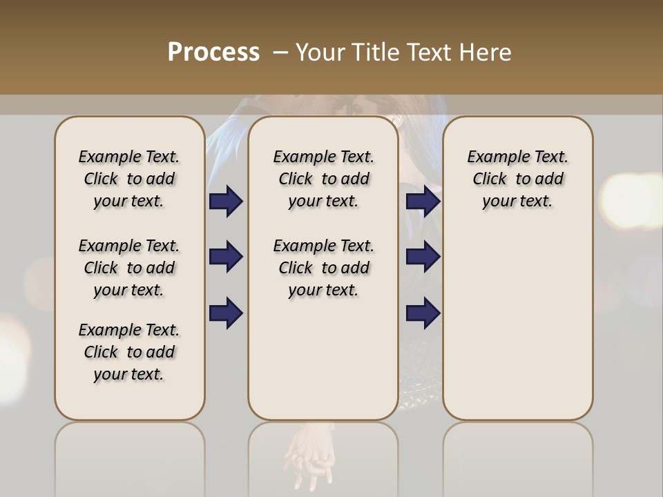 Hug Cheerful Woman PowerPoint Template