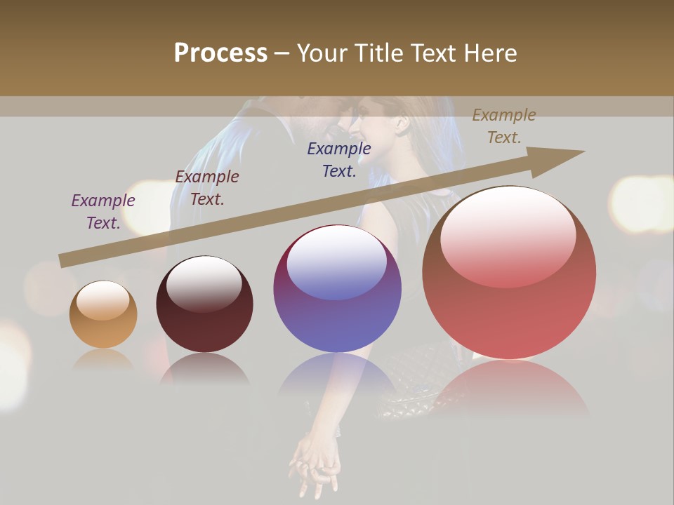 Hug Cheerful Woman PowerPoint Template