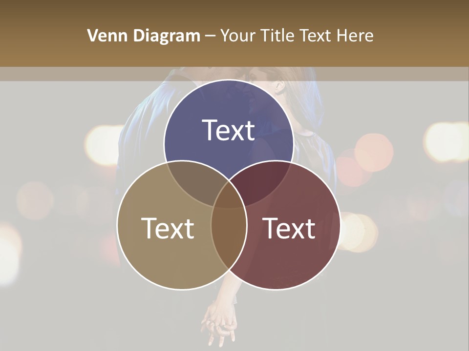 Hug Cheerful Woman PowerPoint Template