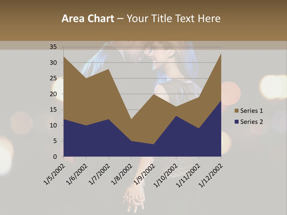 Hug Cheerful Woman PowerPoint Template