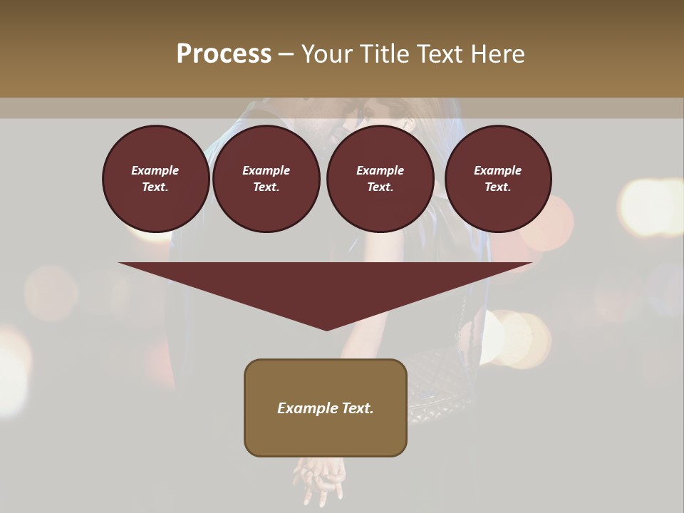 Hug Cheerful Woman PowerPoint Template