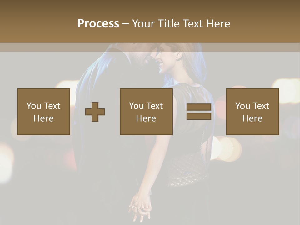 Hug Cheerful Woman PowerPoint Template