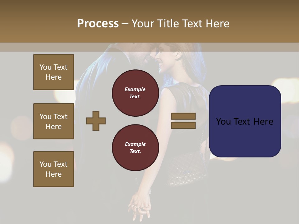 Hug Cheerful Woman PowerPoint Template