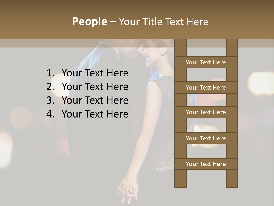 Hug Cheerful Woman PowerPoint Template