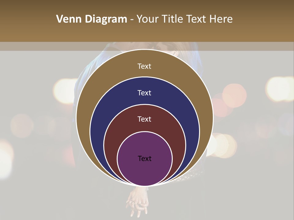 Hug Cheerful Woman PowerPoint Template
